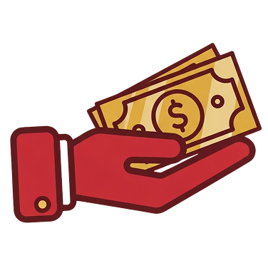 その場で現金支払い