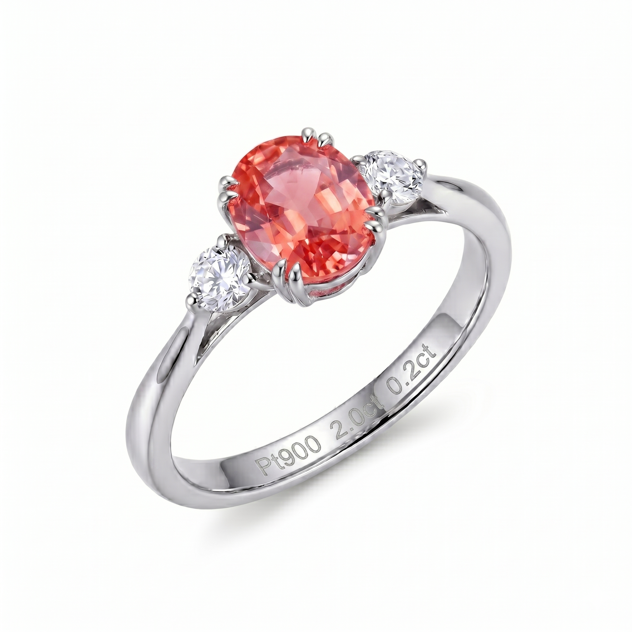 ジュエリー パパラチアサファイア 2.0ct pt900リングの買取実績
