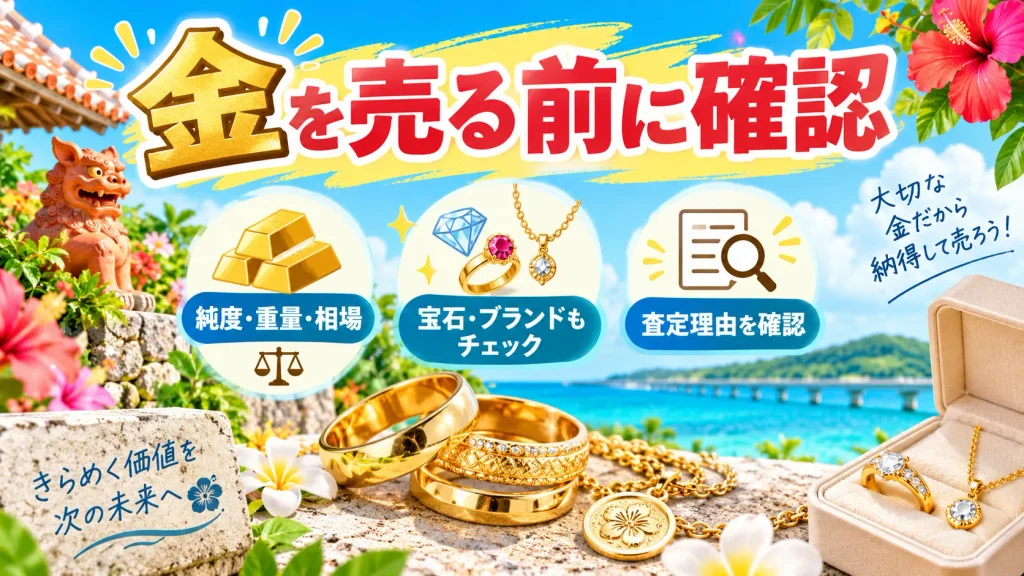 沖縄市で金を売る前に純度・重量・相場・宝石価値を確認するポイント