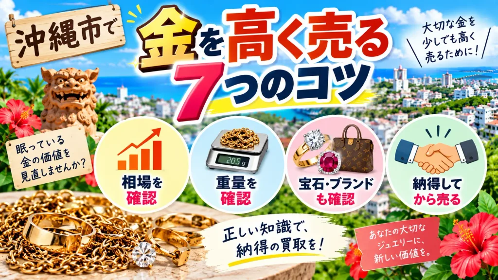 沖縄市で金やジュエリーを少しでも高く売る7つのポイント