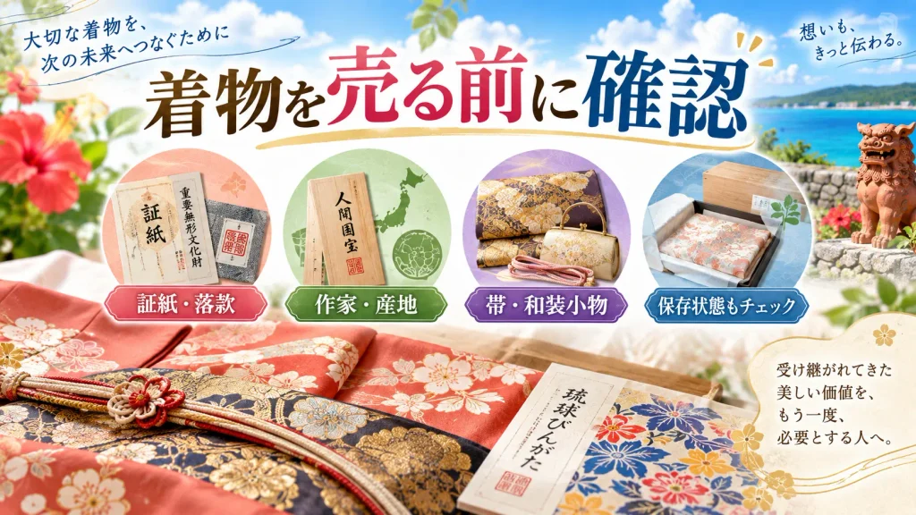沖縄市で着物を売る前に証紙・作家・帯・保存状態を確認するポイント