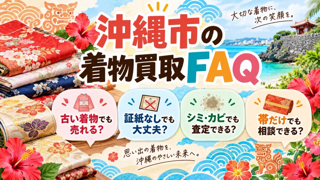 沖縄市の着物買取で古い着物・証紙なし・シミや帯についてよくある質問